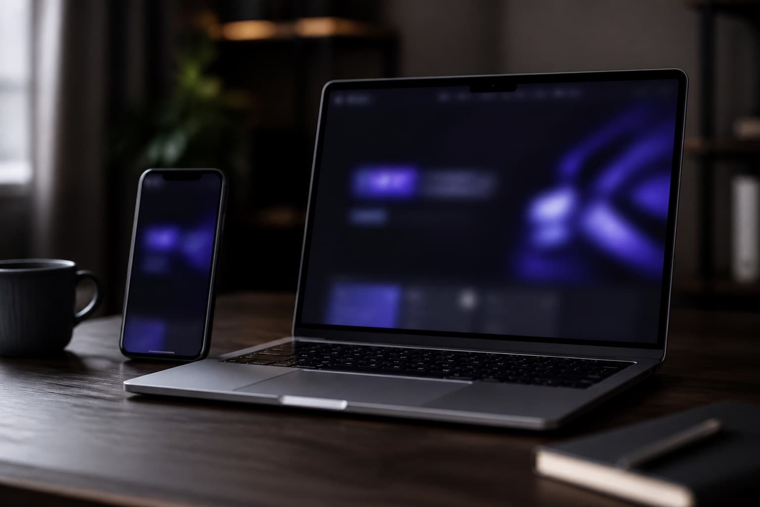 Site profissional apresentado em notebook e celular